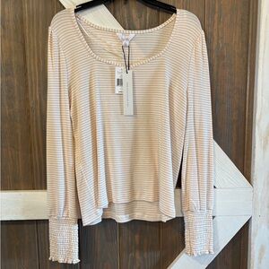 Nicole Miller Pink Stripe Woman’s Top Sz Large.